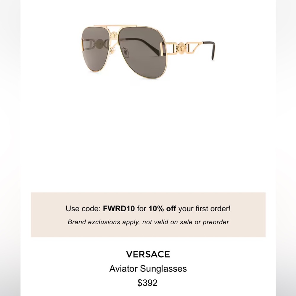 Authentic Versace Aviators